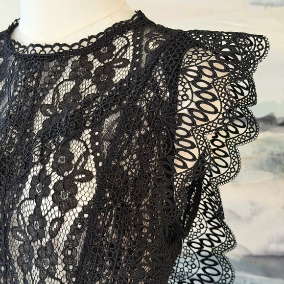 NWT Zara Black Lace Top - Picture 3 of 16